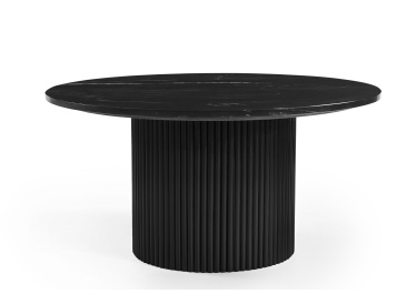Stolik Roma, okrągły, czarny marmur Ø70cm,drewno czarne