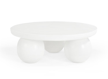 Stolik Siena, okrągły, lite drewno białe Ø80 cm 
