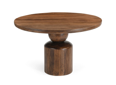 Marmoholz Perugia – Stół do jadalni | Ciemny Brąz Mango | Ø120 cm