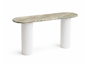 Konsola - Marmoholz Tropea | Szary Marmur & Białe Mango | 160 cm