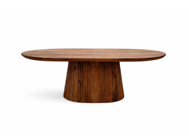Marmoholz Montemerano Legno – Stolik Kawowy Owalny | Brązowy Mango | 120 x 70 cm