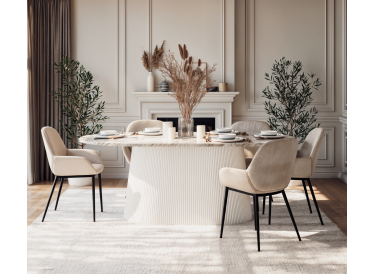 Stół jadalniany Verona,owalny,szary marmur 200cmx100cm,drewno białe