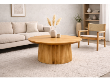 Marmoholz Trento Legno – Stolik Kawowy | Jasny Mango | Ø80 cm