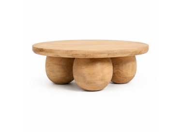 Marmoholz Siena – Stolik Kawowy | Jasny Mango | Ø80 cm