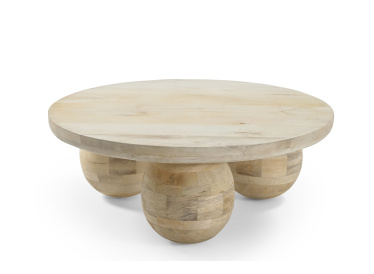 Marmoholz Siena – Stolik Kawowy | Bielony Mango | Ø80 cm
