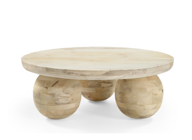 Stolik Siena, okrągły, drewno  bielone Ø80 cm 