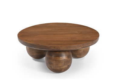 Marmoholz Siena – Stolik Kawowy | Brązowy Mango | Ø80 cm