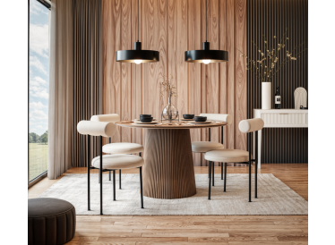 Stół jadalniany Bellagio,okrągły,drewaniany Ø140 cm,drewno brązowe