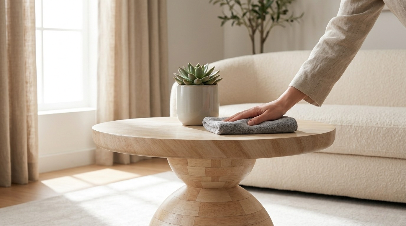 Ryflowany stół z litego drewna mango