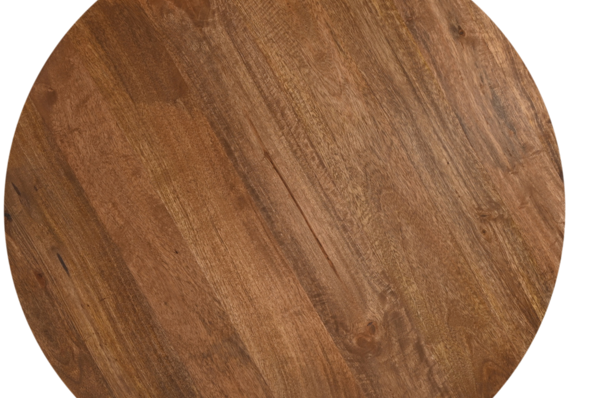 Detal rzemieślniczego ryflowania na podstawie z litego drewna mango Marmoholz